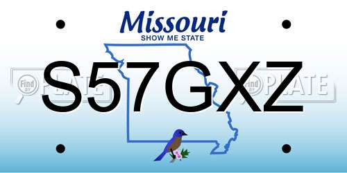 S57GXZ Missouri License Plate