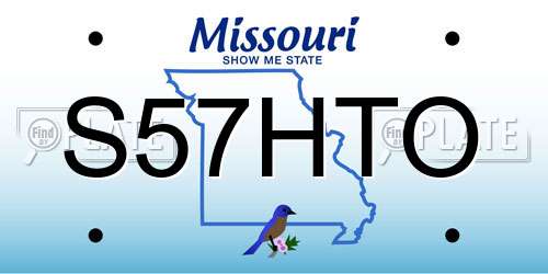 S57HTO Missouri License Plate
