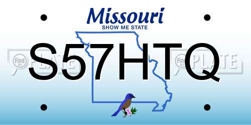 S57HTQ Missouri License Plate