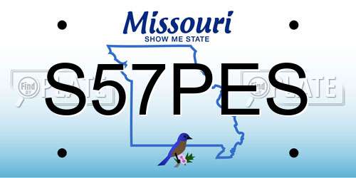 S57PES Missouri License Plate