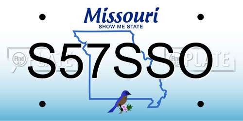 S57SSO Missouri License Plate