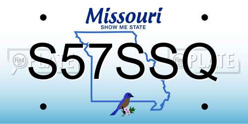 S57SSQ Missouri License Plate