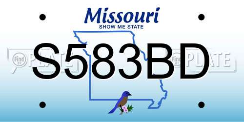S583BD Missouri License Plate