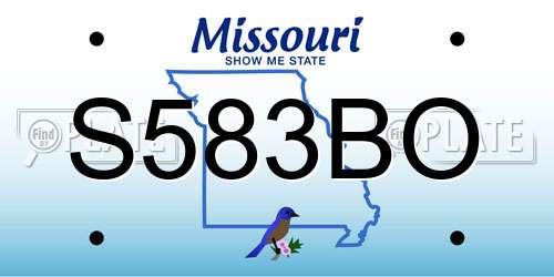 S583BO Missouri License Plate