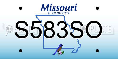 S583SO Missouri License Plate
