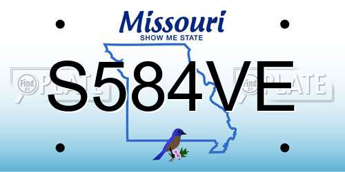 S584VE Missouri License Plate