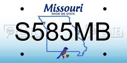 S585MB Missouri License Plate