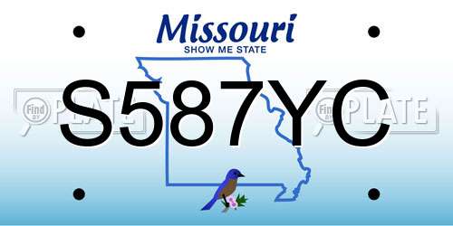 S587YC Missouri License Plate