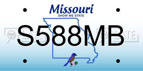 S588MB Missouri License Plate