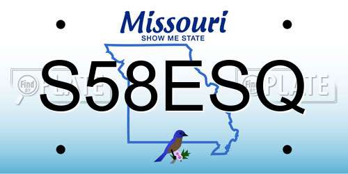 S58ESQ Missouri License Plate