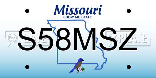 S58MSZ Missouri License Plate