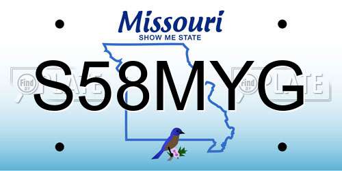 S58MYG Missouri License Plate