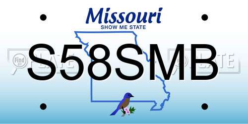 S58SMB Missouri License Plate