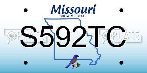 S592TC Missouri License Plate
