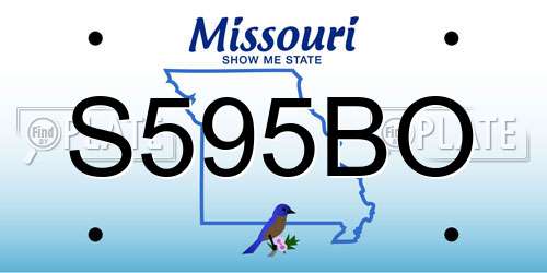 S595BO Missouri License Plate