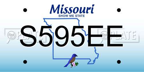S595EE Missouri License Plate