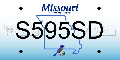 S595SD Missouri License Plate