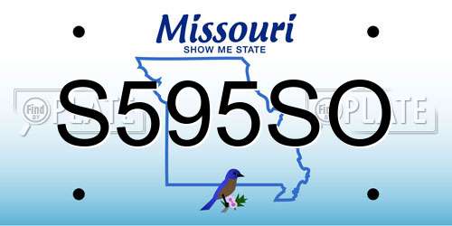 S595SO Missouri License Plate