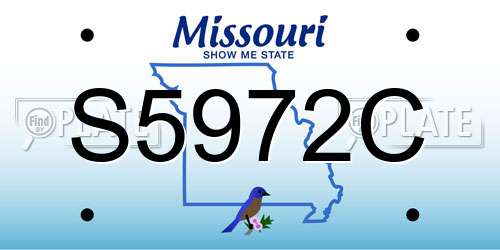 S5972C Missouri License Plate