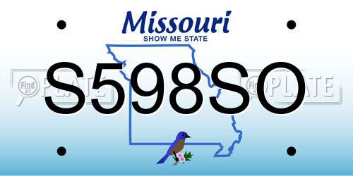 S598SO Missouri License Plate
