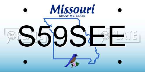 S59SEE Missouri License Plate