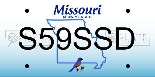 S59SSD Missouri License Plate