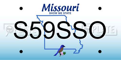 S59SSO Missouri License Plate