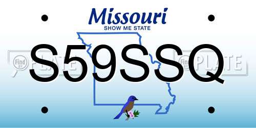 S59SSQ Missouri License Plate