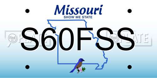 S60FSS Missouri License Plate