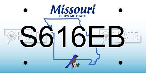 S616EB Missouri License Plate