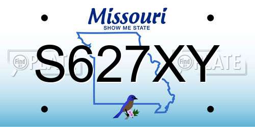 S627XY Missouri License Plate