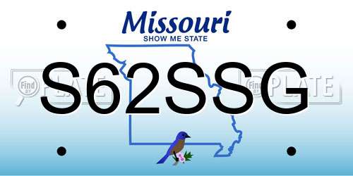 S62SSG Missouri License Plate