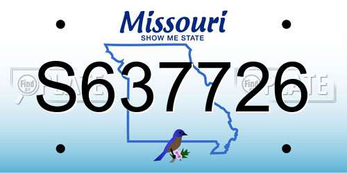 S637726 Missouri License Plate