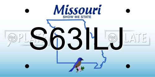 S63ILJ Missouri License Plate