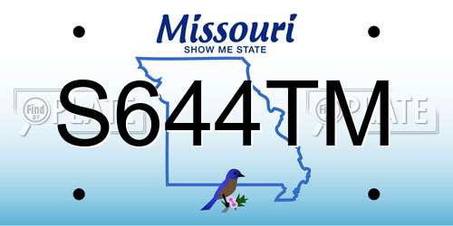 S644TM Missouri License Plate