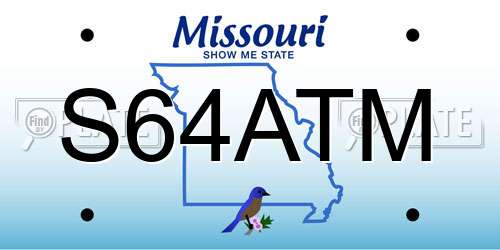 S64ATM Missouri License Plate