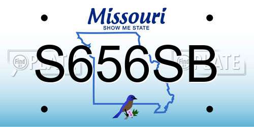 S656SB Missouri License Plate