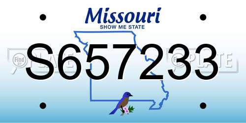 S657233 Missouri License Plate
