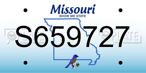 S659727 Missouri License Plate