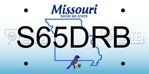 S65DRB Missouri License Plate