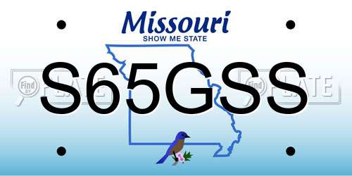 S65GSS Missouri License Plate