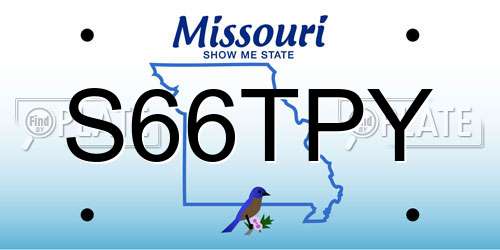 S66TPY Missouri License Plate