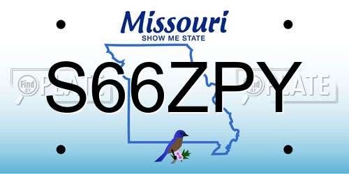 S66ZPY Missouri License Plate