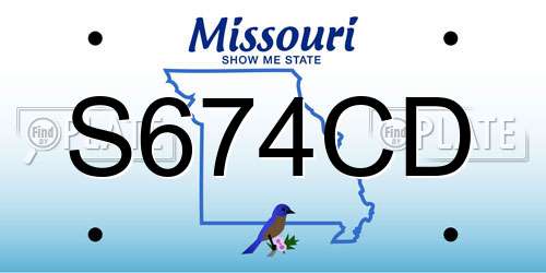 S674CD Missouri License Plate