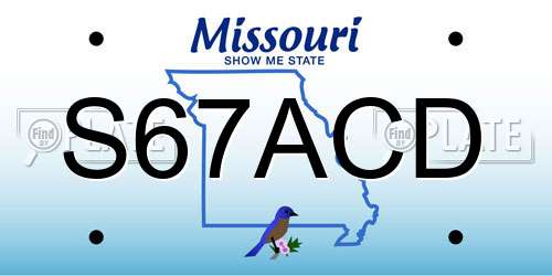 S67ACD Missouri License Plate