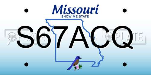 S67ACQ Missouri License Plate
