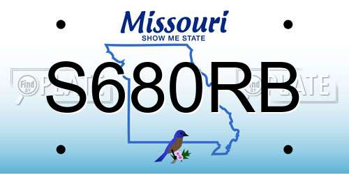 S680RB Missouri License Plate