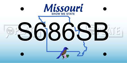 S686SB Missouri License Plate
