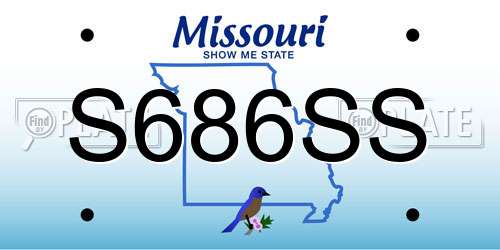 S686SS Missouri License Plate