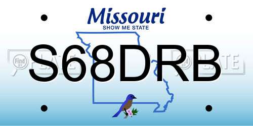 S68DRB Missouri License Plate